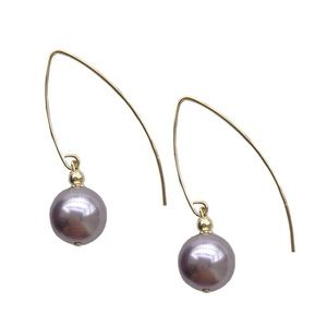 Sold !!!gold plated Austria Purple Pearl Earrings